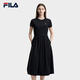 FILA 斐樂官方女子連衣裙2026夏季新款簡約通勤休閑拼接短袖裙子