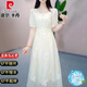 皮爾卡丹（pierre cardin）碎花連衣裙2026夏季新款女十三行今年流行爆款輕奢高級(jí)感雪紡裙子 黃色 L