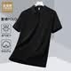 真維斯戶外運動短袖T恤男夏季翻領純色polo衫半截袖休閑服打底衫 黑色 3XL
