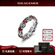 IDEAGEMER 925純銀復古玫瑰寶石戒指女高級感情侶戒指男女食指環配飾送禮 【代寫賀卡-請聯系客服】 美度6#（適合港度12-13號）