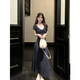 億梵莎（YIFANSHA）連衣裙子女高級感2026新款的漂亮夏季韓系蕾絲掛脖吊帶開衫中長裙 連衣裙+上衣 均碼 【可備注碼數】