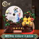 禮之源 招財葫蘆平安扣擺件 天然玉石工藝品 家居客廳玄關(guān)酒柜裝飾品 大號沙金色福祿平安扣家和萬事興