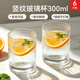 SEEFULLY 玻璃杯 高硼硅玻璃豎紋泡茶水杯子套裝300ml 