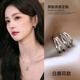 Lnieer999足銀針雙層耳圈女小眾設(shè)計(jì)感耳環(huán)養(yǎng)耳洞耳釘輕奢耳環(huán)新款耳飾 幾何雙圈耳環(huán)【999足銀針】