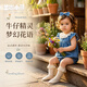 蘭咖小熊（Lan Ka xiao xiong）蘭咖小熊嬰兒衣服新生兒夏季薄款連體衣爬爬服滿月女寶寶外出服 莫蘭迪·甜美牛仔嬰兒連體爬服 66cm （0-6個月寶寶）