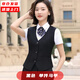 奧義馳馬甲女職業(yè)裝春秋酒店工裝銀行坎肩正裝氣質(zhì)修身馬夾工作服背心女 黑色 單件馬甲 M-95斤左右
