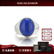 IDEAGEMER925銀青金石圖章戒指男士時(shí)尚輕奢簡(jiǎn)約經(jīng)典極簡(jiǎn)風(fēng)歐美風(fēng)開口指環(huán) 青金石圖章戒指-開口19-21號(hào)