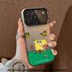 蓋利迪 草地海綿寶寶適用蘋果6/6s/plus手機殼iphone6splus新款全包防摔保護套可愛卡通男女款超火超薄 月光黑-花蝴蝶海綿 蘋果6