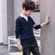 伴1號（BANYIHAO）男童開(kāi)衫毛衣秋冬童裝小男孩外套開(kāi)衫秋兒童針織衫中大童春季線(xiàn)衣 深藍色 170 【建議體重105斤以下】