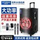 HYUNDAI現代15寸重低音喇叭大功率戶外廣場舞K歌拉桿音響藍牙便攜式音箱 HS-15音響+雙麥
