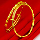 千影珠寶鍍金手鐲女款仿金鐲子推拉款時尚結(jié)婚首飾送媽媽真金子節(jié)節(jié)高 一對價 專柜款 發(fā)1對