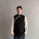 馨蘭芙曼蒙古族服裝男馬甲男士鑲邊假兩件開衫西藏藏式上衣藏族服裝藏裝少 黑色 L 90-125斤