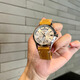 卡西歐（CASIO）男士手表日歷星期雙顯防水手表男生太陽紋商務(wù)石英腕表禮盒裝手表 銀色表盤 黃色瘋馬皮