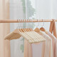 夢(mèng)納思 實(shí)木防滑無(wú)痕衣架海綿衣掛十支裝 家用服裝店木質(zhì)掛衣架衣服撐子 10個(gè)裝-扁鉤子米色-女款衣架38cm