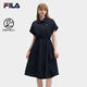 FILA 斐樂官方女子梭織連衣裙2026秋新款裙子時尚休閑舒適襯衫裙