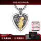 IDEAGEMER925銀唐草紋吉他撥片項鏈男原創小眾設計復古痞帥百搭吊墜送男友 925銀吉他撥片吊墜-鋼鏈-60CM