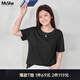 MsShe【天絲棉】大碼女裝2026款夏裝胖mm短袖T恤巨顯瘦遮肚子上衣 圓領(lǐng)【短袖-天絲棉】黑色現(xiàn)貨 3XL