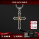 IDEAGEMER 925銀祈禱之手十字架項鏈男士原創復古高級感吊墜七夕禮物送男友 十字架吊墜+鋼鏈60CM 【純銀款】