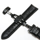 PATTOUS百陀士手表牛皮表帶 雙按蝴蝶扣 精鋼表帶 男士手表配件 【全黑色】蝴蝶扣+黑色表帶-22mm