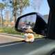安格奇車載可愛汽車用品中控?cái)[件吃貨倉(cāng)鼠可愛公仔哈姆太郎窗邊車載飾品 灰色吃蘿卜【加草帽配飾】