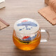 小北家 高溫釉下彩加厚三件式陶瓷濾膽花茶杯泡茶杯耐熱玻璃杯茶杯子 釉下彩-藍荷
