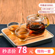 陶瓷故事 玻璃茶壺套裝耐高溫家用辦公室過(guò)濾花泡茶壺泡茶杯紅茶茶具套裝 玲瓏壺大號(hào)+2個(gè)磨砂凝霜杯+四方小茶盤(pán)