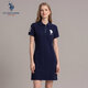 U.S. POLO ASSN.女士短袖Polo裙棉質休閑連衣裙夏季運動翻領女裙修身顯瘦裙裝