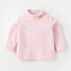 贏(yíng)一貝嬰兒衣服秋冬德絨高領(lǐng)打底衫長(cháng)袖T恤男童保暖冬裝小童女寶寶上衣 粉色條紋 90