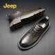 Jeep吉普男鞋2025秋冬季新品戶(hù)外耐臟皮面商務(wù)皮鞋舒適軟底休閑皮靴 卡其 41