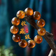 晶宇祥羊角手串佛珠手鏈西藏冰種黃料老羊角帶血絲男女文玩七夕禮物 16MN帶血絲