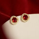 在野酒紅色鋯石耳釘女法式復古優(yōu)雅高級感輕奢無(wú)耳洞耳夾氣質(zhì)耳飾夏季 夢(mèng)露紅（銀鍍金耳針）