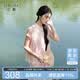 三彩2026夏季新款新中式套裝剪花上衣半身裙三件套C