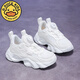 G.DUCKKIDS小黃鴨兒童小白鞋春秋2025新品男童網(wǎng)面透氣旋轉紐扣軟底跑步鞋女 TB-白色816（雙網(wǎng)） 30 內長(cháng)19.1cm