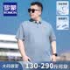 羅蒙（ROMON）冰絲無痕加肥加大碼短袖t恤男士夏季運動休閑polo衫免燙抗皺上衣 淺藍 5XL (建議210-230斤)