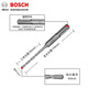 博世（BOSCH）電錘鉆頭S3圓柄四坑穿墻打孔6MM兩坑兩槽鉆頭8MM混凝土沖擊鉆頭 4*110mm