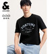 杰克·瓊斯（JACK&JONES） 男裝T恤潮流時尚貼布繡重磅純棉圓領合體休閑短袖上衣226201107