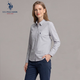U.S. POLO ASSN.長袖襯衫女春秋商務休閑白色襯衣純棉抗皺免燙女裝外套上衣