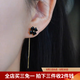 伊黛兒黑色四葉草耳線女2026年新款耳環輕奢小眾設計感氣質耳飾品 E3695幸運四葉草耳線