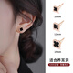 Lnieer999足銀黑色四葉草耳釘女2025新款輕奢高級感氣質(zhì)耳環(huán)養耳洞耳飾 12mm玫瑰金四葉草耳釘【S999銀】