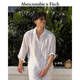 Abercrombie & Fitch經典小麋鹿圖案美式舒適老錢風亞麻襯衫26春夏男裝125-6041 白色 L (180/108A)