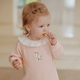 OAK FAMILY新生寶寶爬服嬰幼兒衣服長袖連體衣冬季保暖加厚哈衣 淺粉 80cm