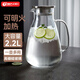 天喜（TIANXI）涼水壺高硼硅玻璃杯大容量冷水杯玻璃茶壺果汁杯2.2L學生禮物
