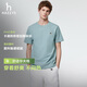 哈吉斯（HAZZYS）男裝男上衣華夫格圓領短袖T恤男ASTZE0DBI67墨綠色L