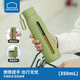 樂扣樂扣（LOCK&LOCK）耐熱玻璃塑玻雙層防燙隔熱密封防漏玻璃杯便攜提手可拆卸清洗水杯 LLG595GRN綠色350ml1只