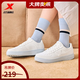 特步（XTEP）男鞋空軍一號夏季板鞋男女鞋休閑鞋時尚舒適情侶滑板鞋運動鞋板鞋 帆白/月光石藍-女 新舊款隨機發 38