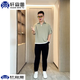 軒森圖（XUANSENTU）微胖男生顯瘦穿搭短袖T恤男寬松大碼胖子百搭ins潮牌半袖體恤潮 卡其色POLO衫+黑色拉鏈褲 XL (175) 建議140-160斤