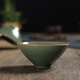 龍泉茶具青瓷品茗杯主人杯功夫茶具茶杯哥窯冰裂陶瓷單個(gè)斗笠杯盞大號工夫 哥窯老梅子青(冰裂)