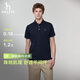 哈吉斯（HAZZYS）男裝涼感翻領t恤短袖POLO衫男ASTZE0DBX18藏青色48