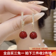 伊黛兒 時尚大氣個性耳飾品耳墜女紅色幾何耳環韓國氣質長款生日禮物 紅色耳環E2425
