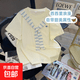 女童夏季短袖T恤2026新款洋氣學院風中大童百搭寬松披肩女童上衣 白杏色T【高品質】 170